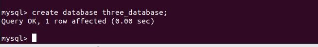 create databbase three_database;