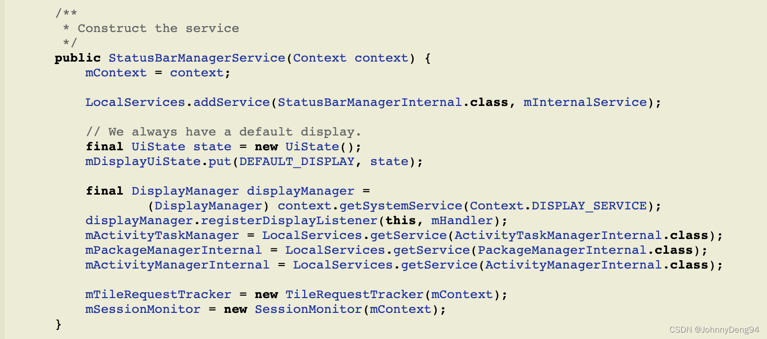 StatusBarManagerService构造函数