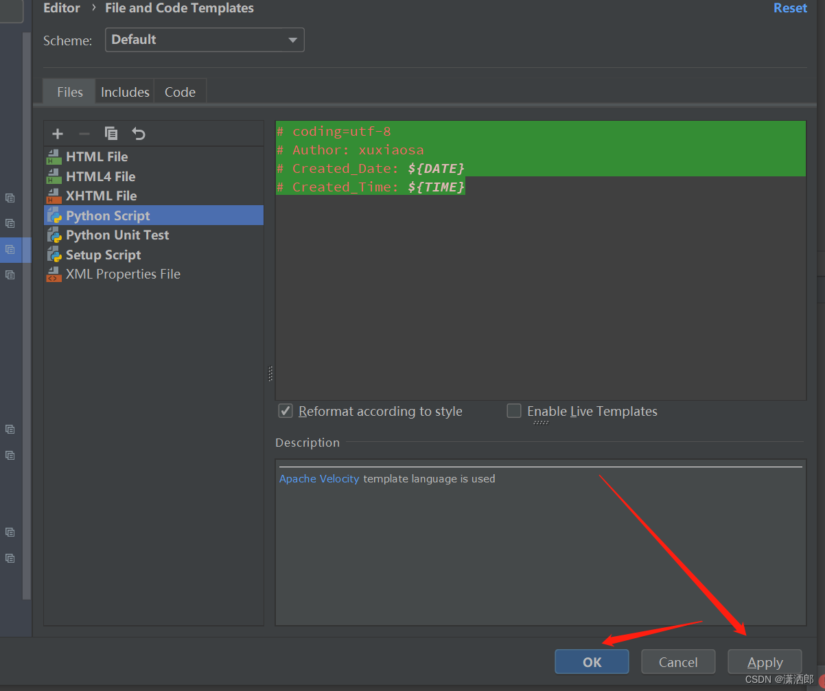 Xiaoshalang: Pycharm custom script template - Programmer Sought