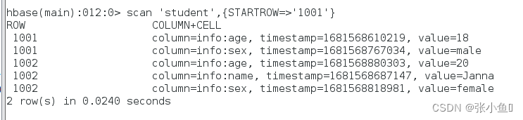 centos7虚拟机下hbase的使用案例讲解