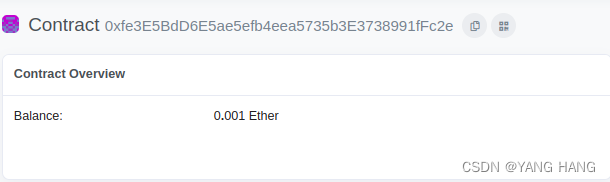 The contract itself has 0.001 ether