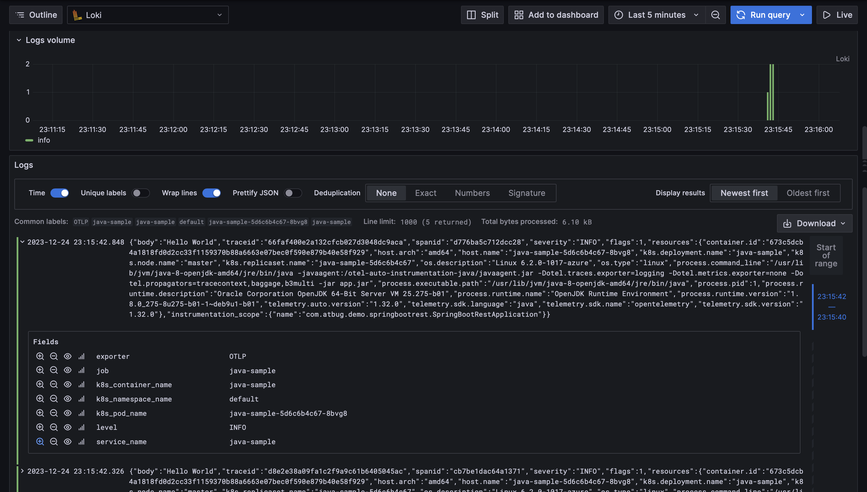 使用 OpenTelemetry 和 Loki 实现高效的应用日志采集和分析