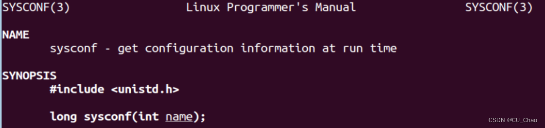 man sysconf