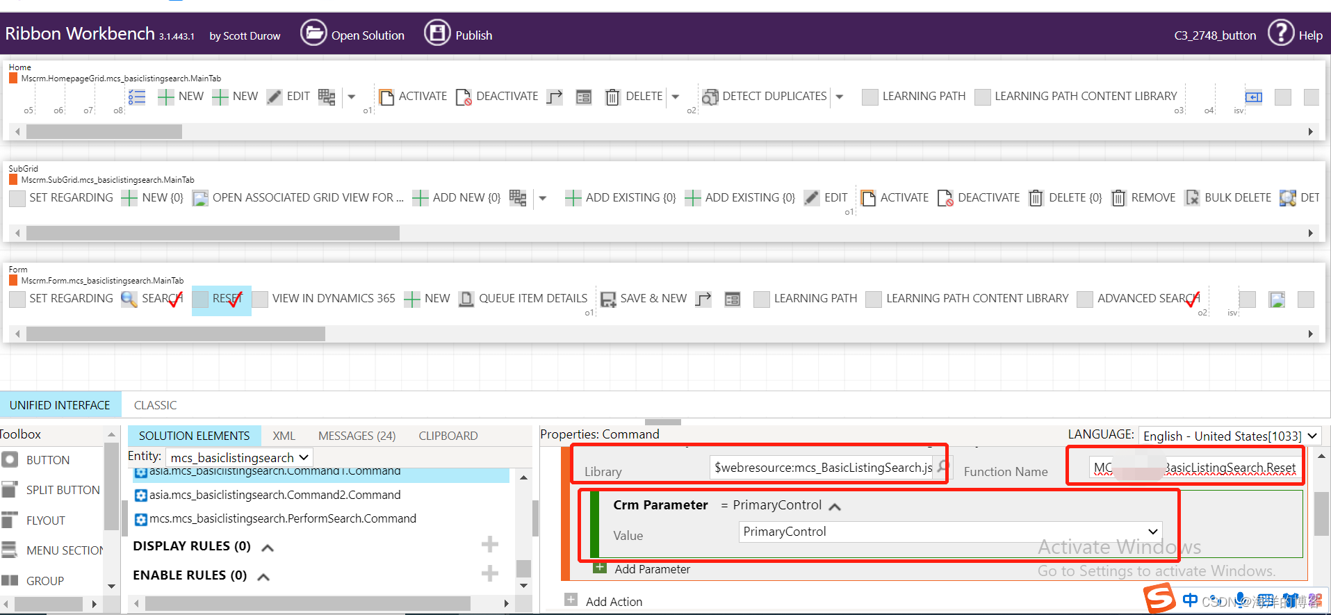 Dynamics 365 ribbon 自定义按钮，如何传递主控上下文给JS函数？_d365 添加 ribbon 按钮-CSDN博客