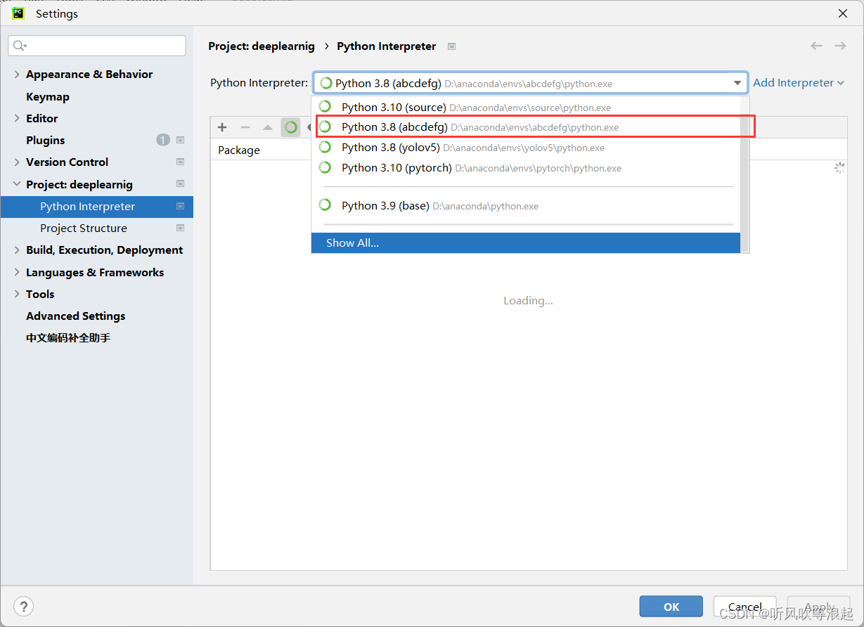 pycharm 配置 conda 新环境