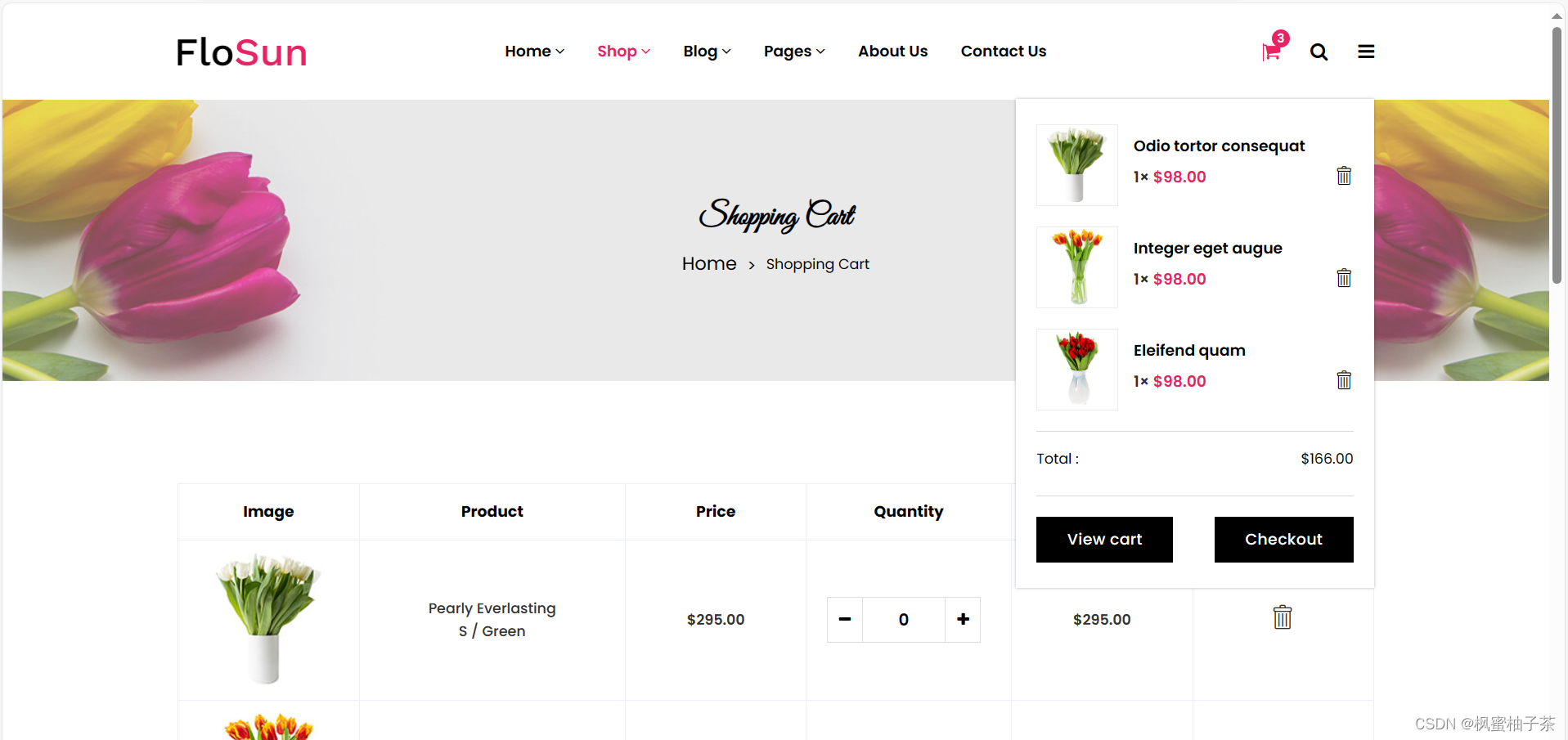 【前端素材】推荐优质在线鲜花预订商城网站设计Flosun平台模板(附源码)