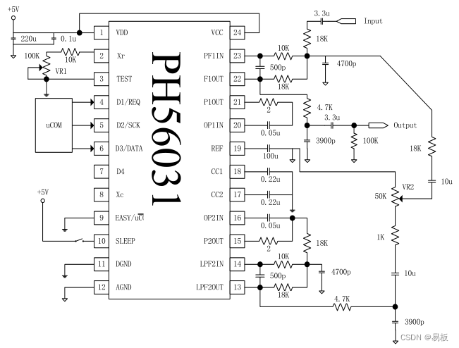 啸叫抑制器采用什么处理芯片？ES56031或PH56031