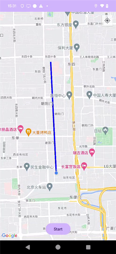 Android中在google Map 上绘制历史路径