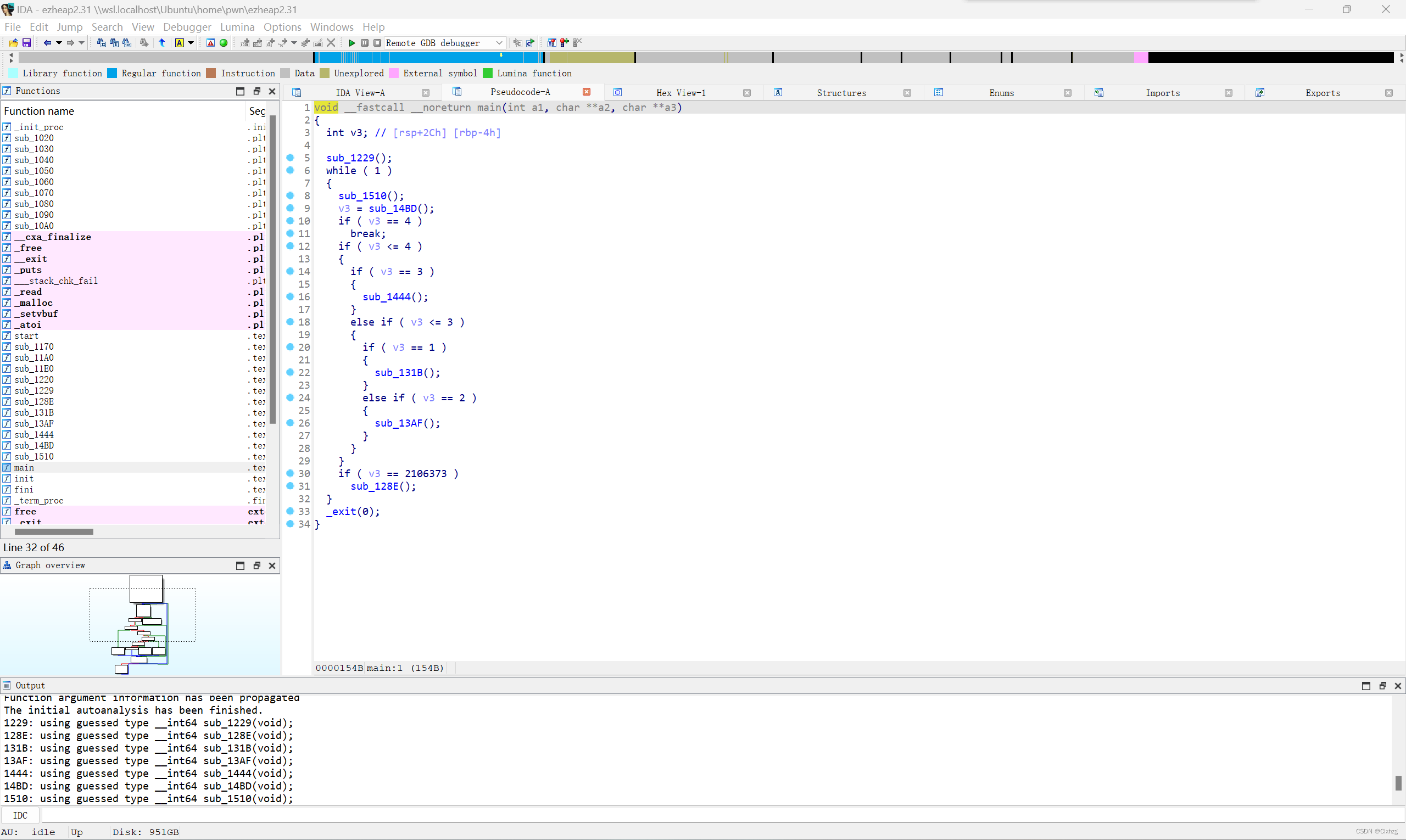 [蓝桥杯2024]-PWN:ezheap解析（堆glibc2.31，glibc2.31下的double free）