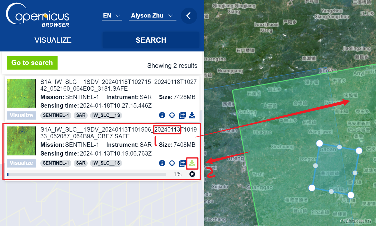 哥白尼数据中心下载Sentinel 1(哨兵1号)SLC影像-CSDN博客