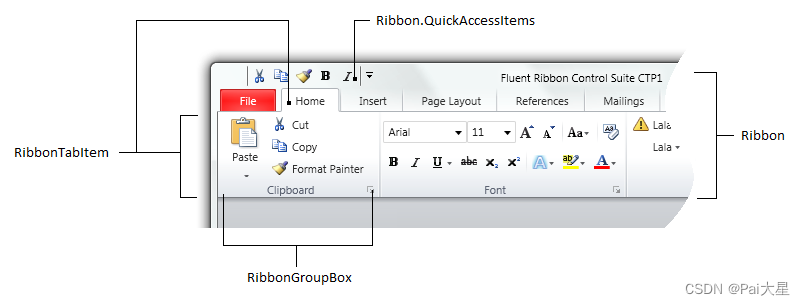 Fluent.Ribbon创建Office的RibbonWindow菜单