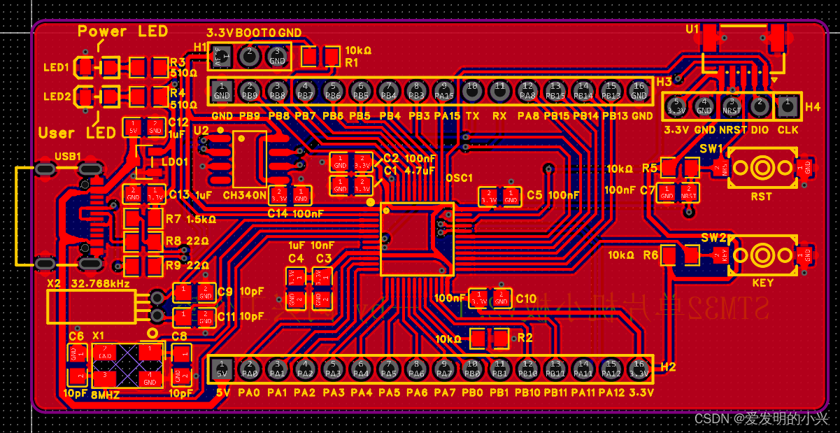 小兴教你做平衡小车stm32最小系统设计含ch340n版本
