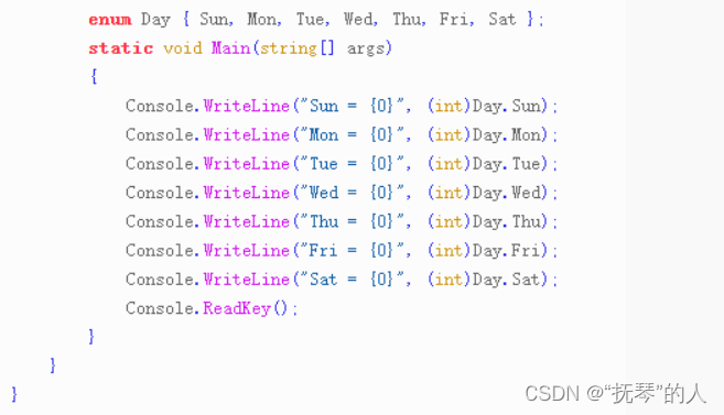 C#——<span style='color:red;'>枚</span><span style='color:red;'>举</span><span style='color:red;'>类型</span><span style='color:red;'>详情</span>