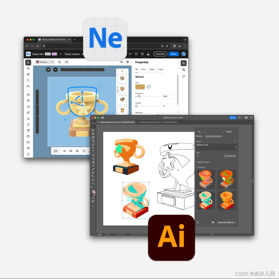 全新Adobe利器：Project Neo为2D平面图像轻松添加3D立体效果