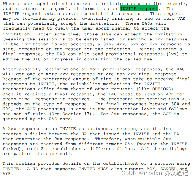 SIP INVITE method