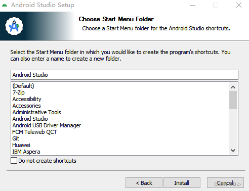 Choose Start Menu Folder