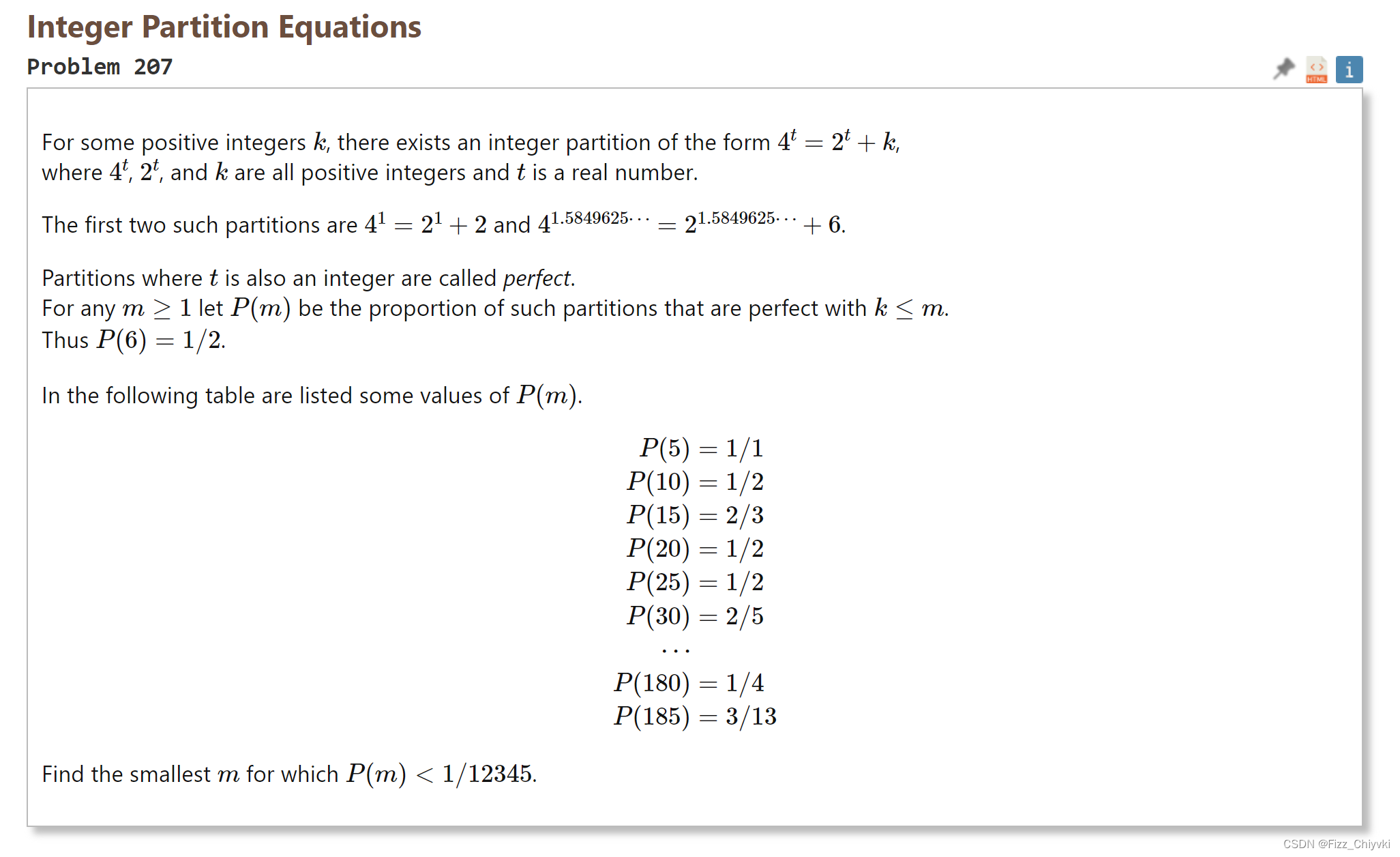Project Euler_Problem 207_Integer Partition Equations-CSDN博客