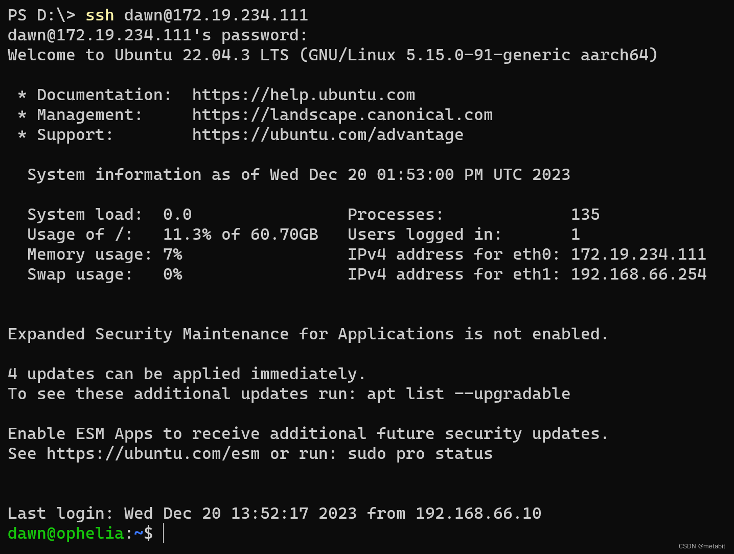 hyper-v ubuntu2204指定静态ip地址