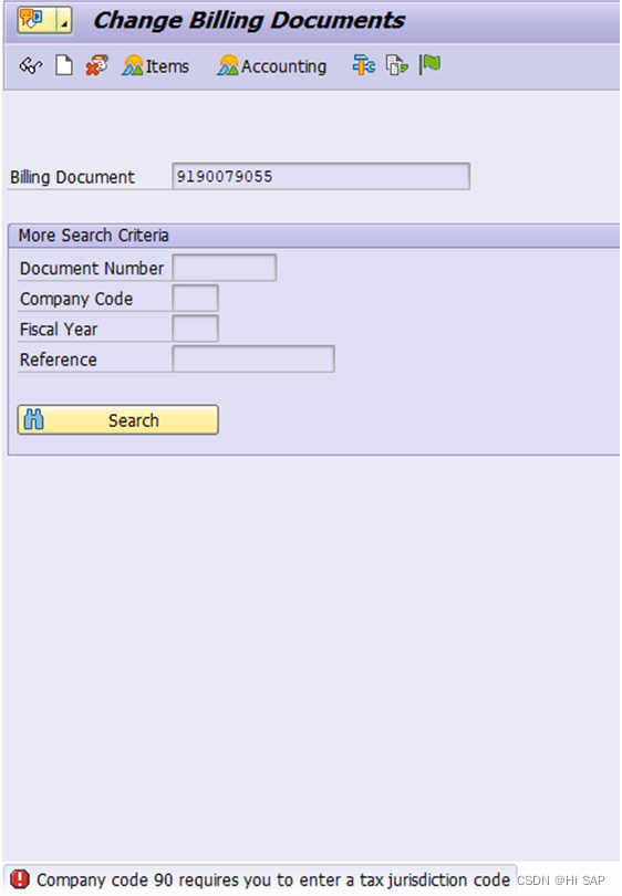 SAP VF02 Error MessageFF775 Company code & requires you to enter a tax