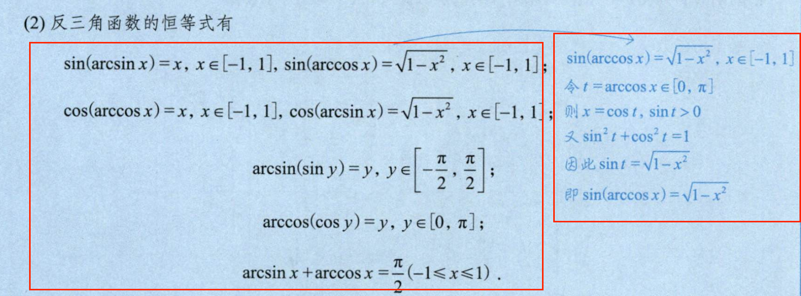 反算角度大小因为严格单调函数才有反函数一个y对应一个x,显然y=sinx