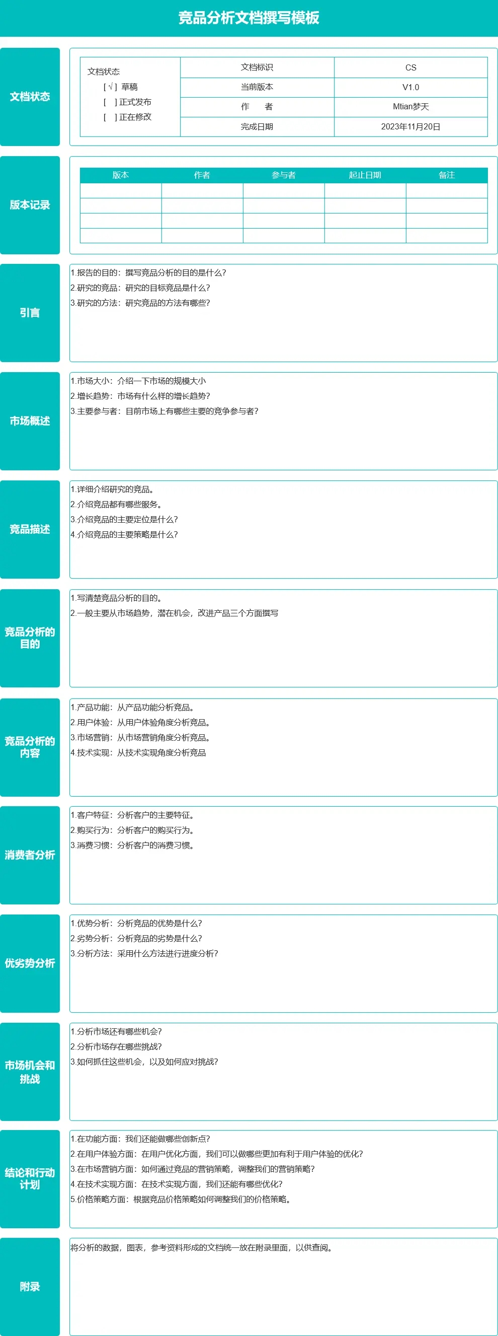 【产品经理】产品经理都是这么写竞品分析文档