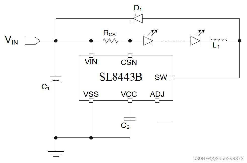 60V恒流IC SL8443B内置功率MOS 兼容PWM 降压LED恒流驱动芯片