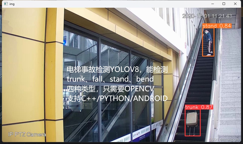 电梯四种事故检测YOLOV8