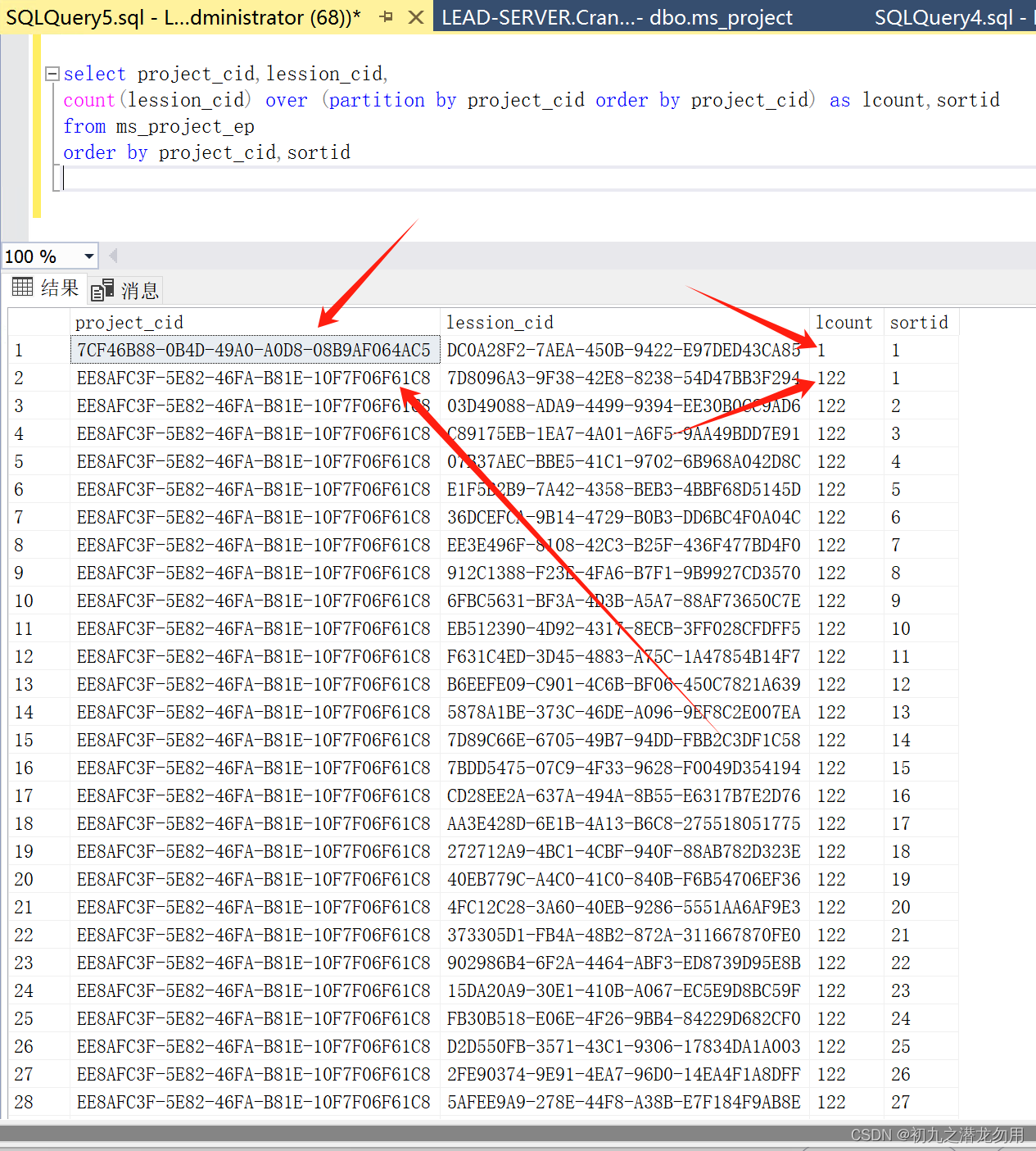 MS SQL Server partition by 函数实战 统计与输出