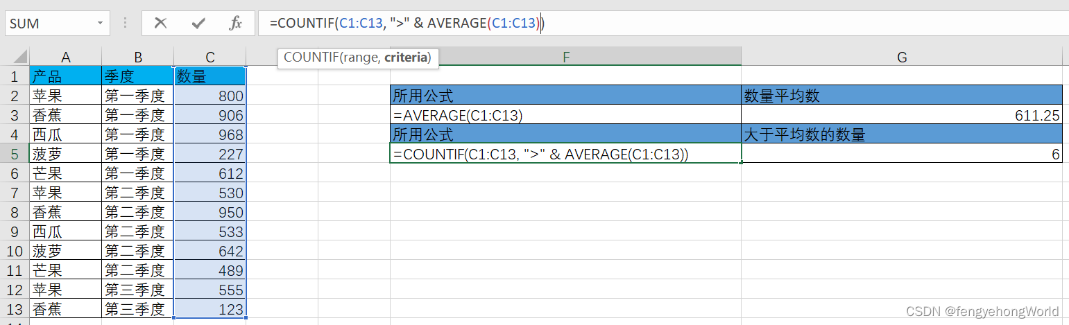 Excel COUNT类函数使用