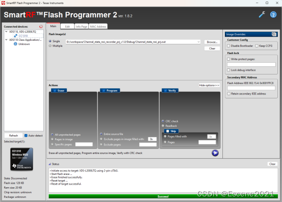 CC1310 Debug interface is locked