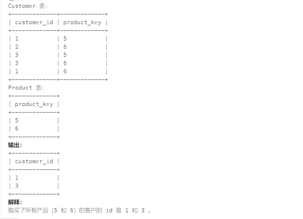 29 - 买下所有产品的客户（高频 SQL 50 题基础版)