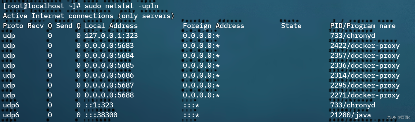 linux 查看打开使用了哪些端口