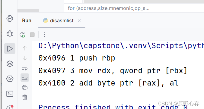 Python中capstone实现反汇编可执行文件