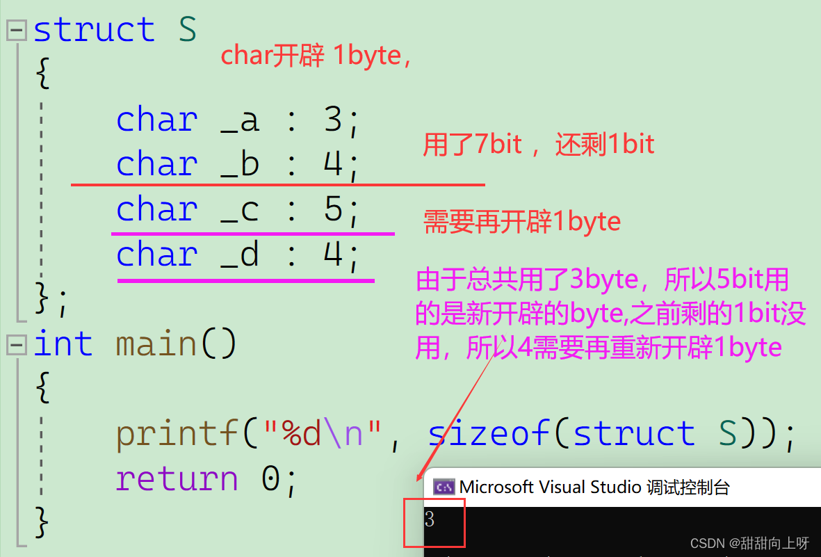 【C语言】位段（结构体实现位段）