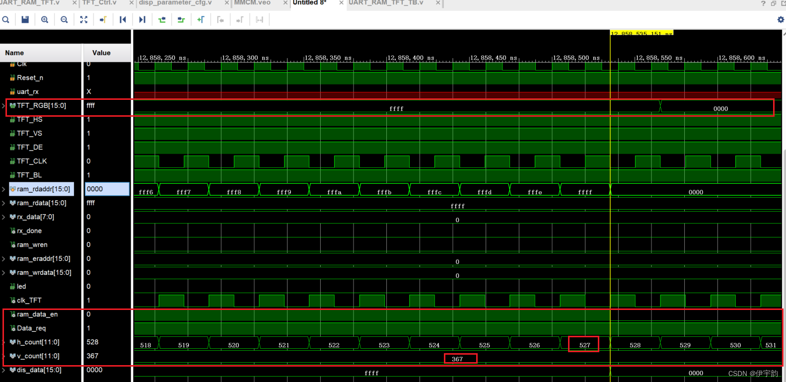 FPGA-串口接收图像写入RAM并读出在TFT显示屏上显示