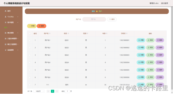 图5.1 用户管理页面