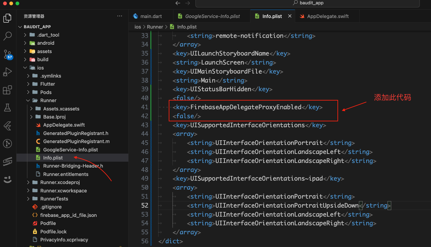 flutter ios Firebase 消息通知错误 I-COR000005，I-FCM001000 解决