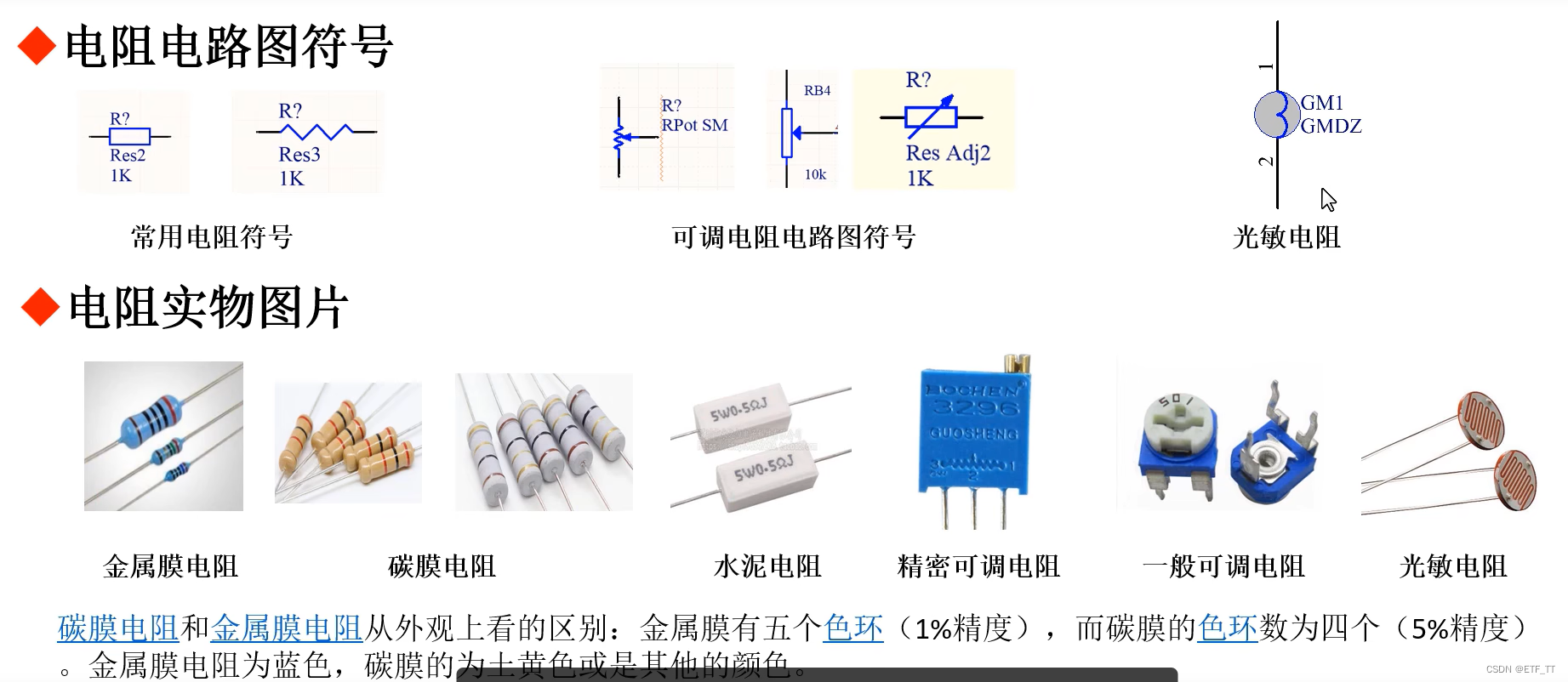 单片机常用的电子元器件基础