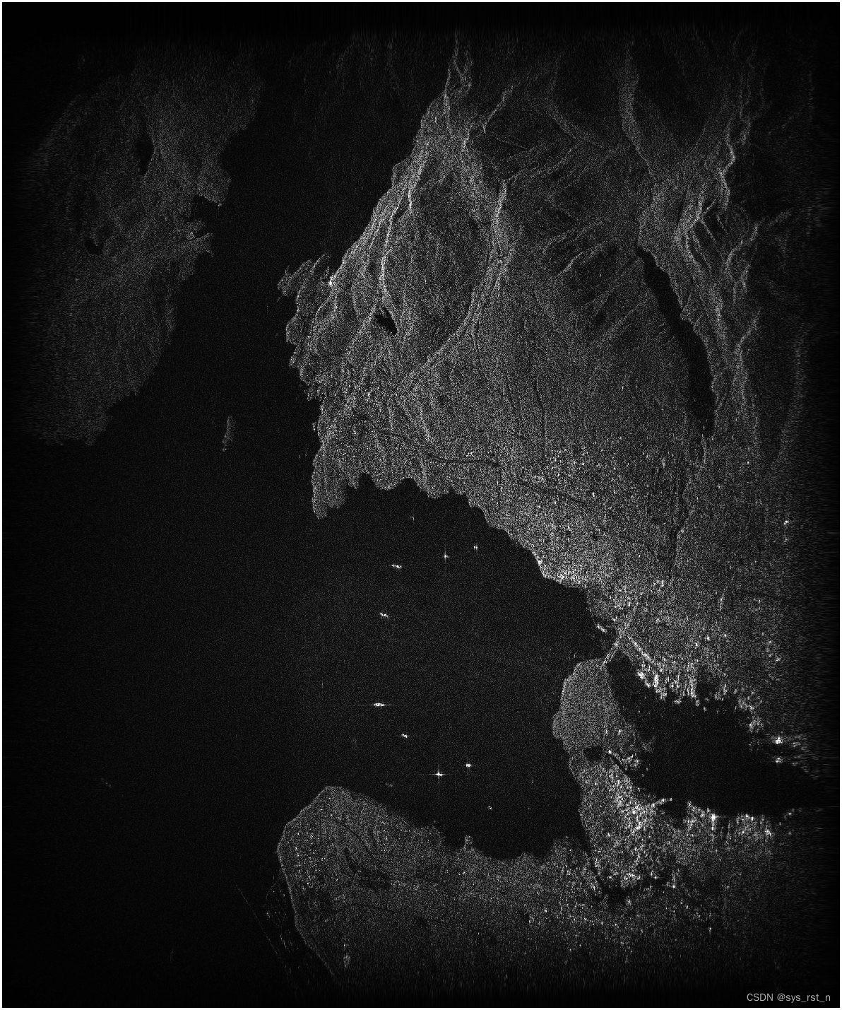 RADARSAT-1雷达回波数据SAR成像结果灰度图