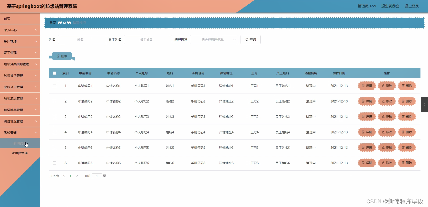 java计算机毕业设计基于的垃圾站管理系统(附源码 springboot 开题