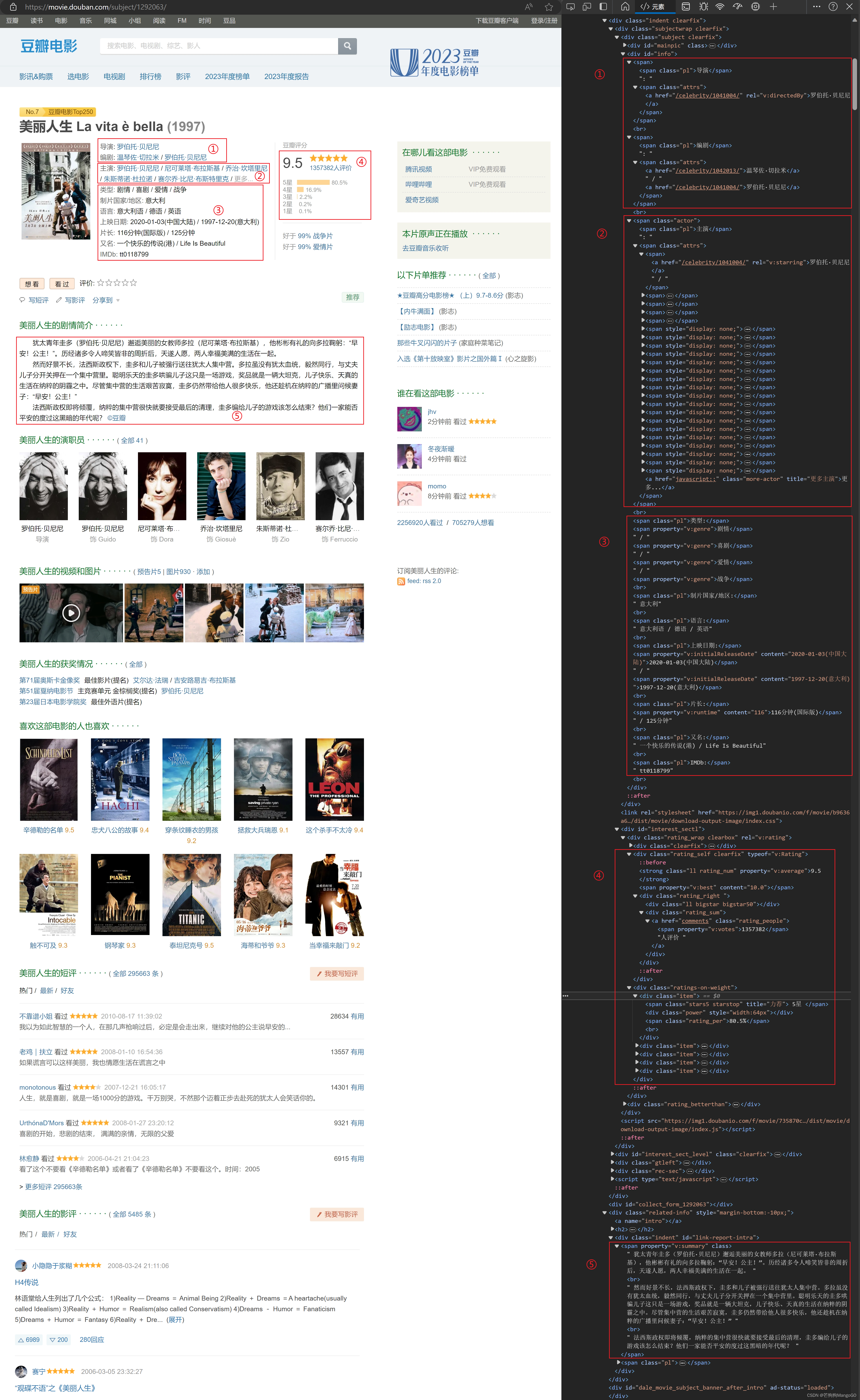 豆瓣电影详情页背后代码