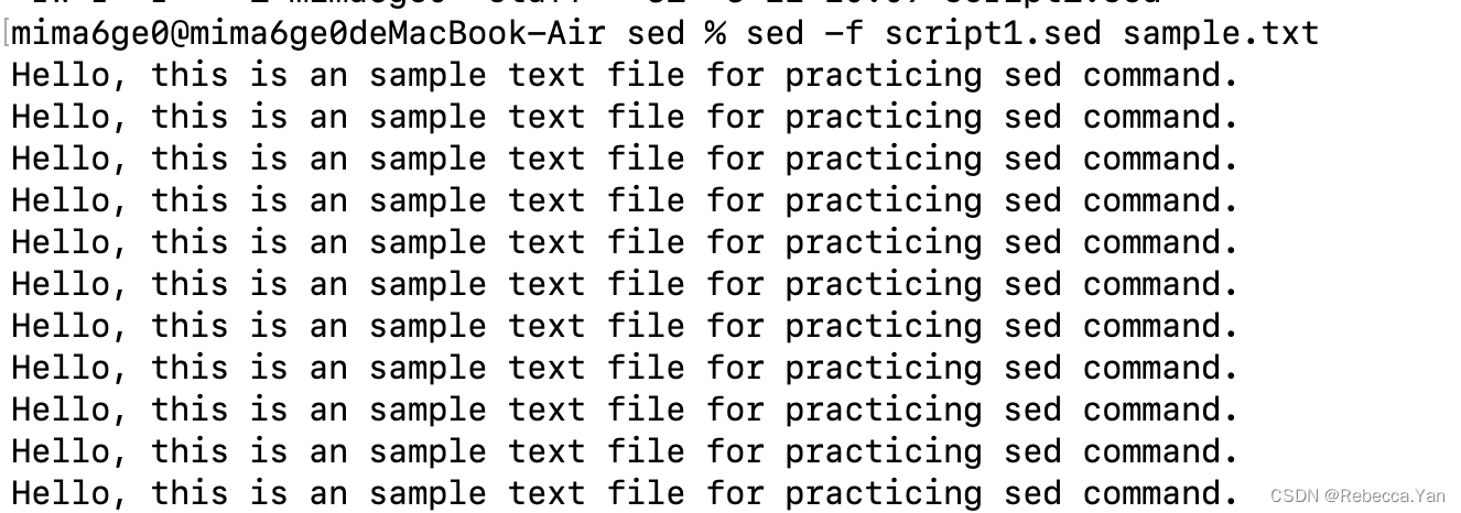 linux之sed编辑器指令练习