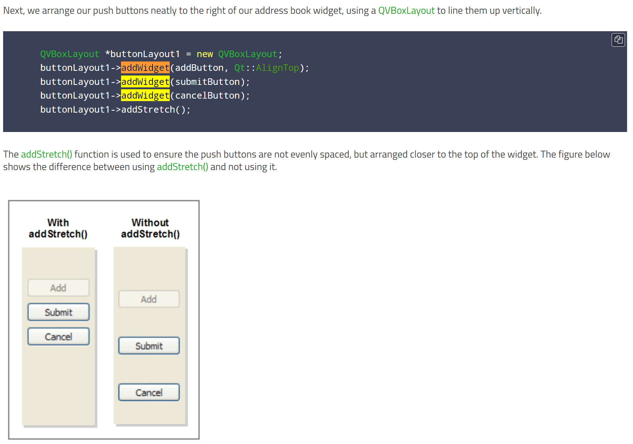 qt-C++笔记之addItem(), addWidget(), addLayout()