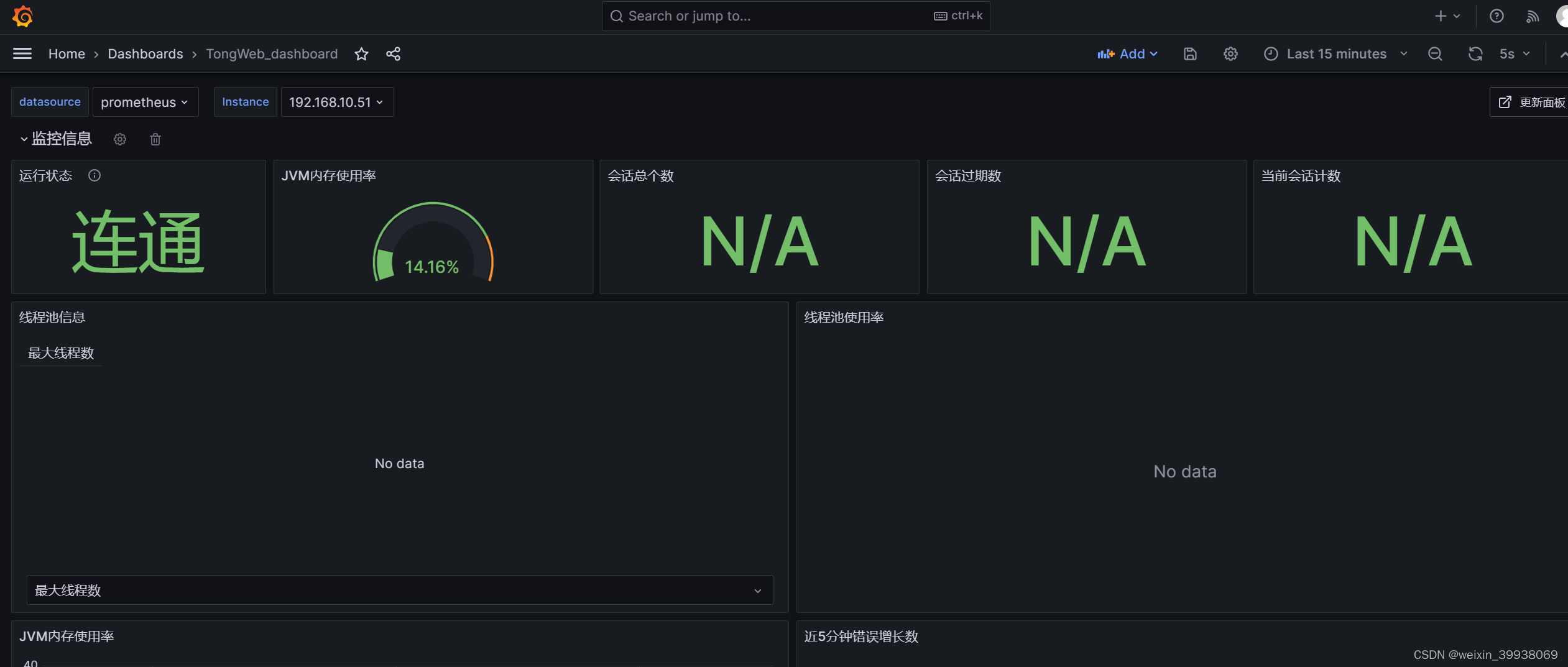 jmx_prometheus_javaagent-0.19.0.jar+Prometheus+Grafana 监控Tongweb嵌入式（by lqw）