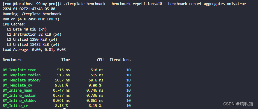 benchmark运行结果图