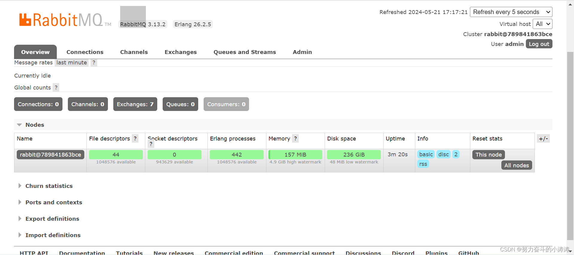 docker 安装RabbitMQ-web版本