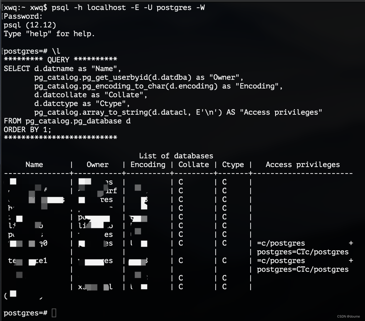 psql -E