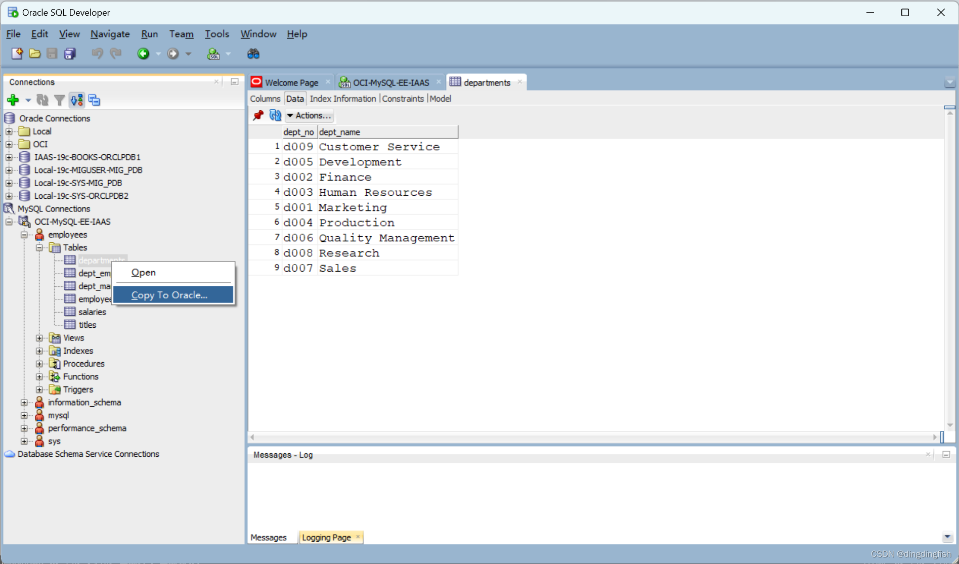 SQL Developer迁移第三方数据库单表到Oracle