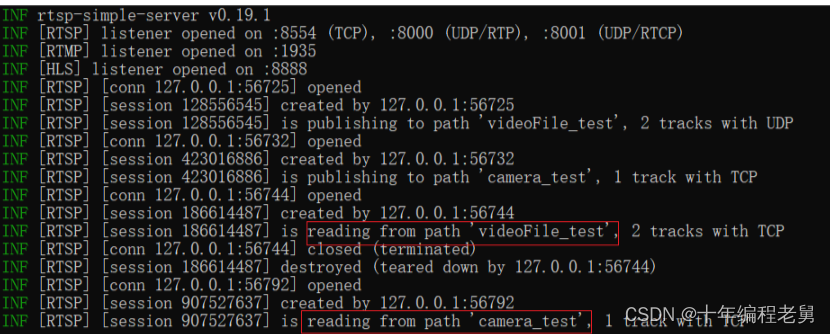 使用ffmpeg将本地摄像头推流至RTSP服务器，支持RTSP和RTMP协议