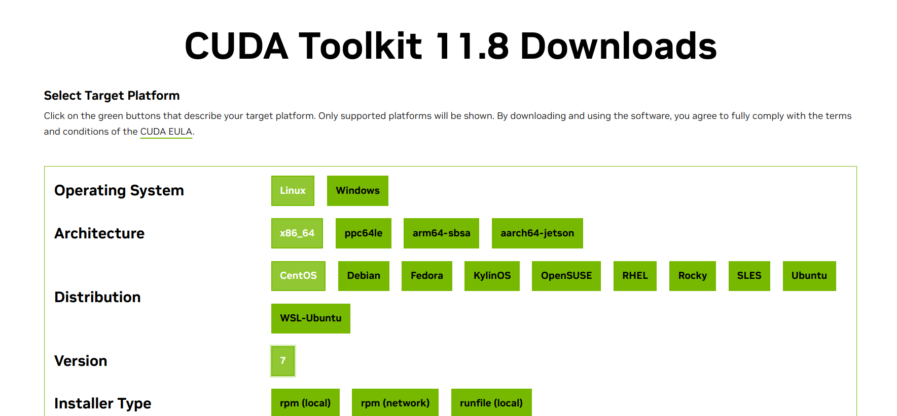 linux 服务器无 sudo 权限非 root 用户安装特定版本 cuda